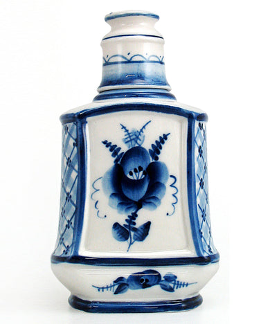 Morning Breeze Gzhel Decanter with Glass Lid - Handpainted Fine Porcelain by G DeBrekht