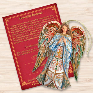 Elegant Angel of Hope Wooden Ornaments by G. DeBrekht Nativity Holiday Decor - 8611073