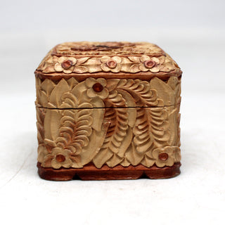 One-of-a-Kind Butterfly WOODCARVED Jewelry BOX 2.5x2.5x2