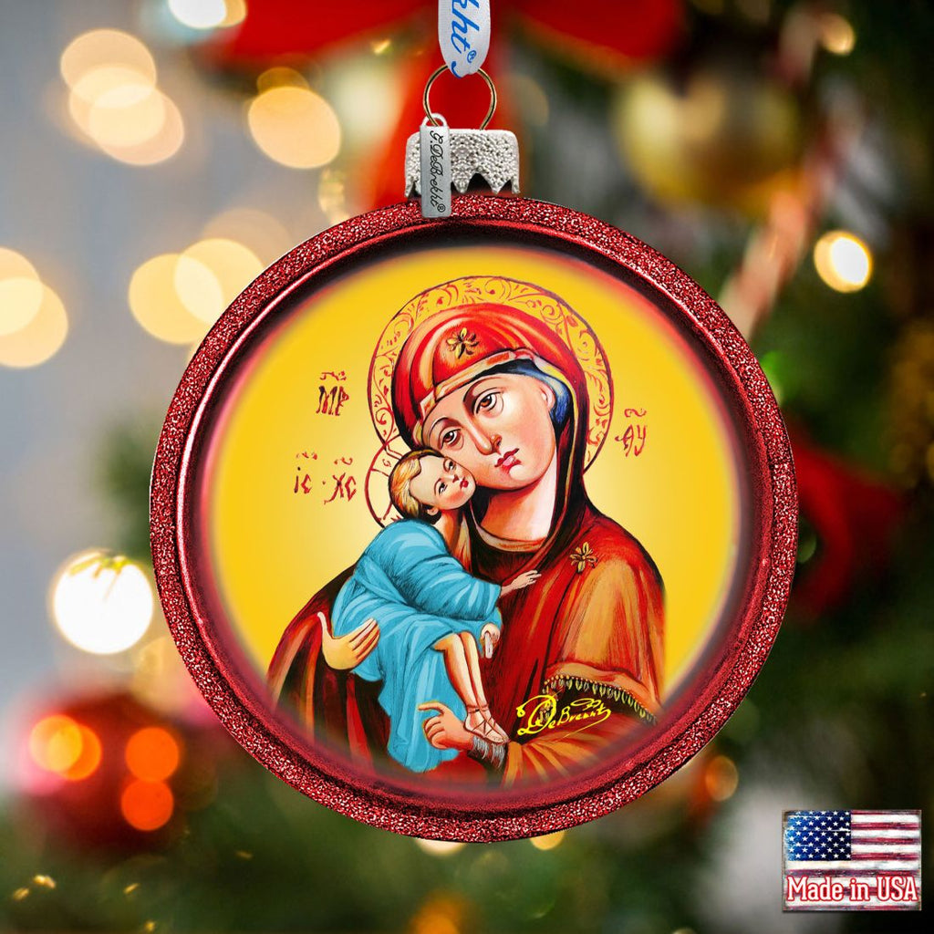 Mary And Joseph Glass Ornament by G. DeBrekht - Nativity Holiday Decor - 764-002