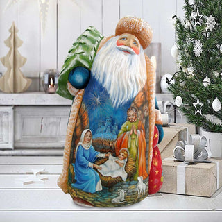 Midnight Miracle Santa Hand-Painted WOODCARVED Masterpiece by G. DeBrekht - Nativity Holiday Decor - 243019 - SPECIAL ORDER *** PRE-ORDER - Handmade Just for You! ***