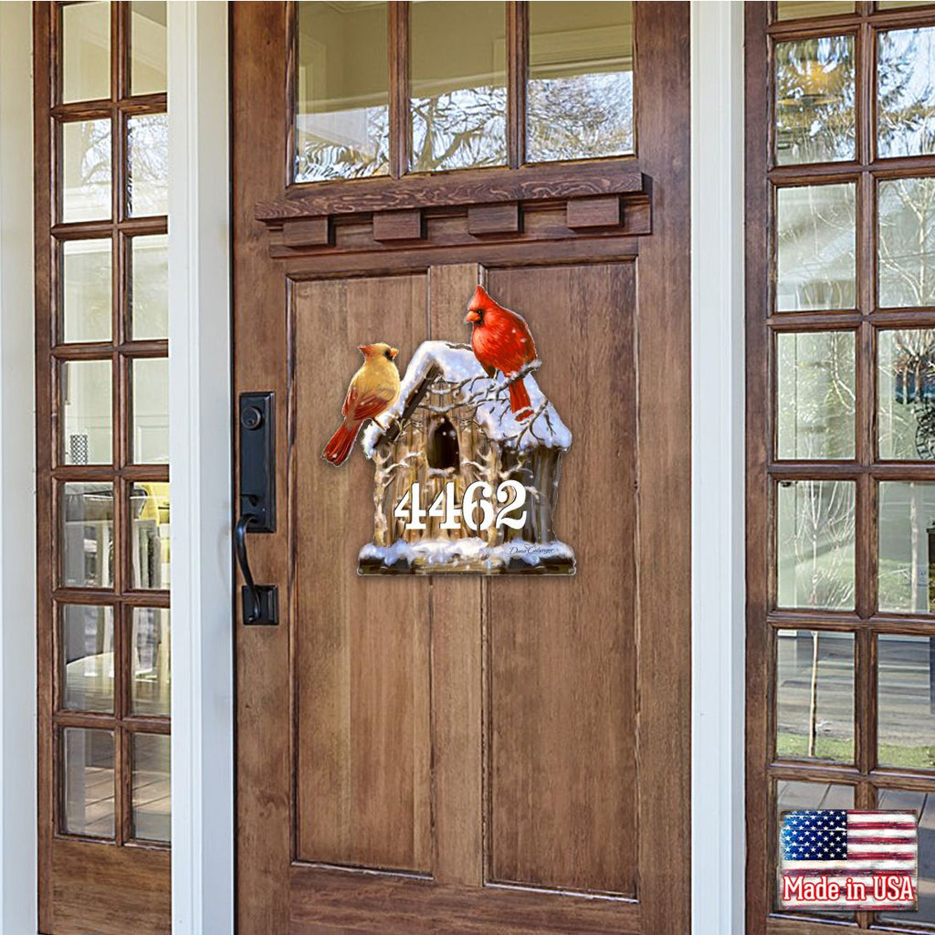 Birds Lover Wooden Personalized House Number Sign by D. Gelsinger - Easter Spring Decor - Handcrafted Wooden Address Sign - MA8461054-2-1533