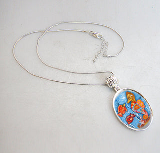 Seahorse Silver Plated Mother of Pearl Jewelry Pendant Necklace Coastal - 44045