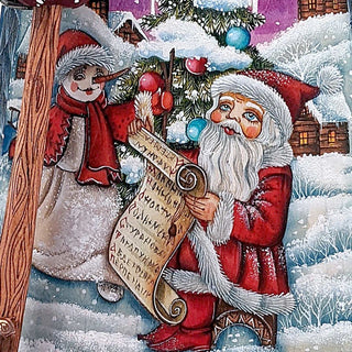 Making a List Checking It Twice Santa Hand-Painted WOODCARVED Figurine by G. DeBrekht - Christmas Decor - 241143-5