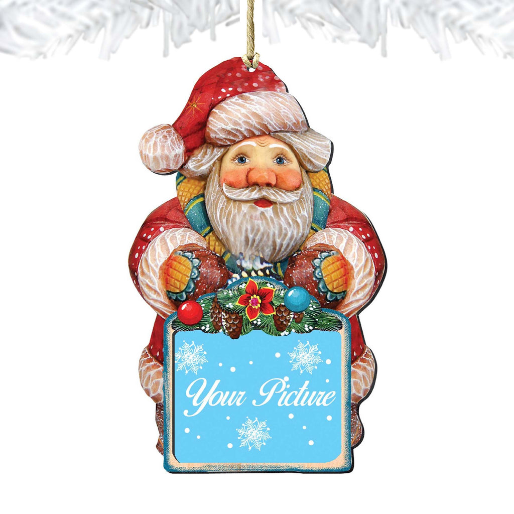 Santa Christmas Picture Frame Ornaments - Ornament for Photo - Christmas Santa Snowman Decor - 8119174PF
