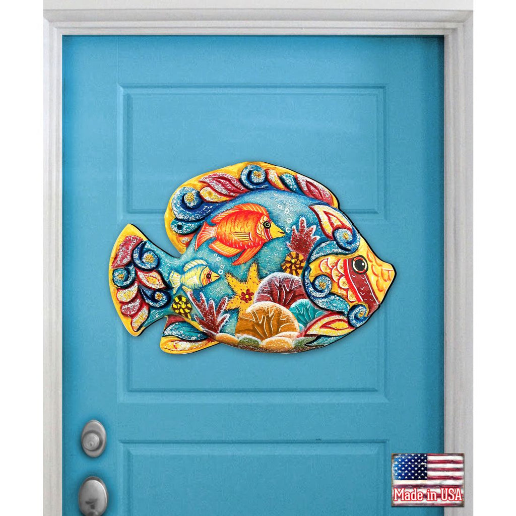Tropical Fish Beach House Door Decor by G. DeBrekht - Coastal Holiday Decor - 8126121H