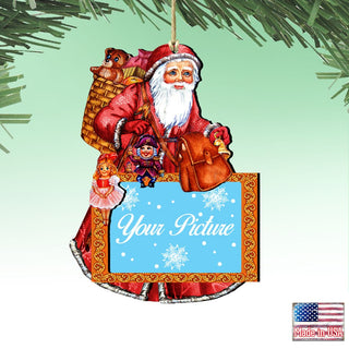 Santa Christmas Picture Frame Ornaments - Ornament for Photo - Christmas Santa Snowman Decor - 8124120PF