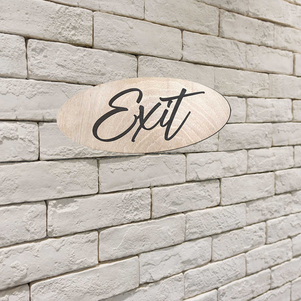 Exit sign, Business sign, Light wood sign, Handmade in the USA Sign - 320317