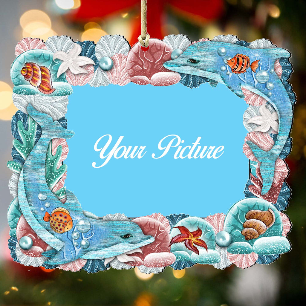Dolphins Ornament Picture Frame Ornament for Photo by G. Debrekht - 8198519-2PF