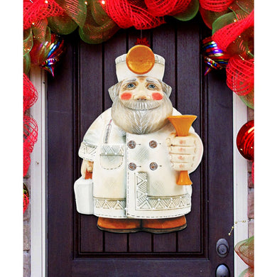 Doctor Santa Christmas Door Decor by G. DeBrekht - Christmas Santa Snowman Decor - 8151921H