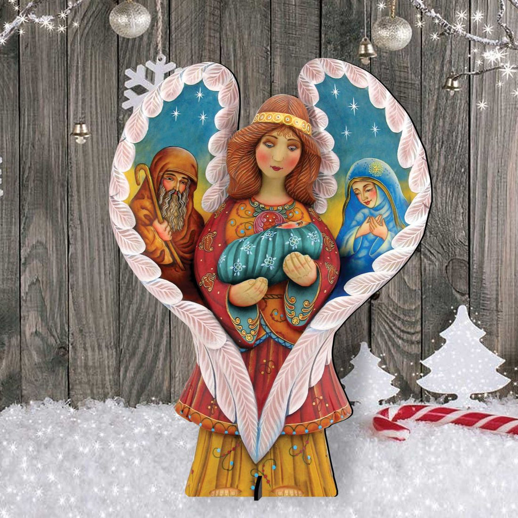 Holy Family Angel Outdoor Decor by G. DeBrekht - Nativity Holiday Decor - 8154107F