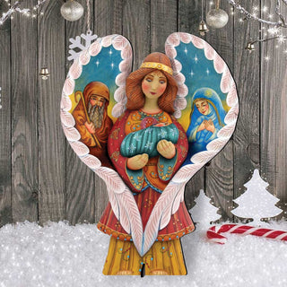 Holy Family Angel Outdoor Decor by G. DeBrekht - Nativity Holiday Decor - 8154107F