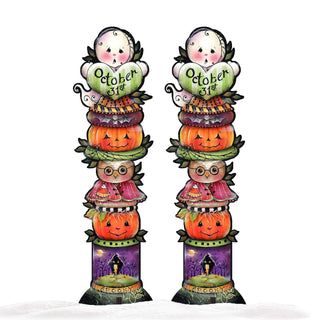 Boo Walkway Greeters Set of 2 Halloween Outdoor Decor by Jamie Mills-Price - Thanksgiving Halloween Decor - 8457802F-S2