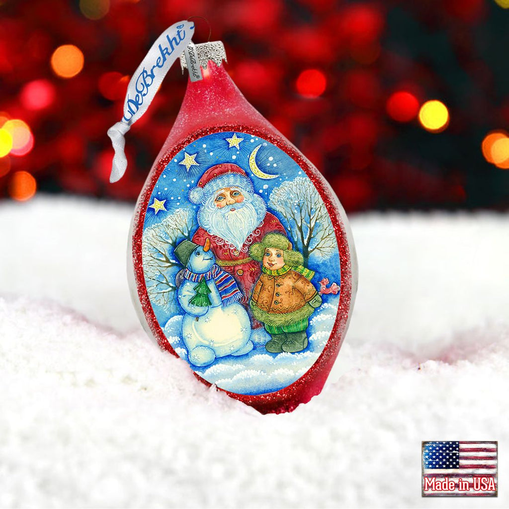 Snowy Friends Drop Glass Ornament by G. DeBrekht - Christmas Decor - 757-035