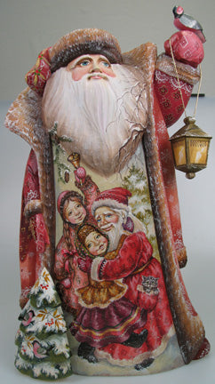 Santa dance-kids, Hand-Painted WOODCARVED Figurine L291220 by G.DeBrekht - SPECIAL ORDER *** PRE-ORDER - Handmade Just for You! ***