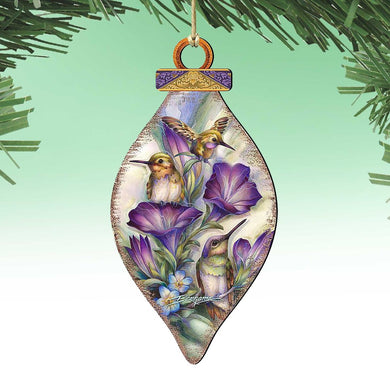 Everlasting Friendship Hummingbirds Wooden Ornaments by J. Bergsma - Wildlife Holiday Decor - 8591936-JB
