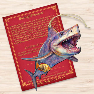 Coastal Christmas Decor - Shark Wooden Ornaments by G.Debrekht Coastal Holiday Decor - 8688201