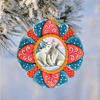 Polar Bear Sculpted Hand-Painted Christmas Ornament by G. DeBrekht - Wildlife Holiday Decor - 610550