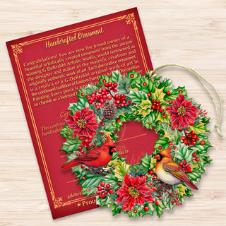 Holiday Cardinal Garland Wreath Wooden Ornaments by G. Debrekht Christmas Decor - 8611070