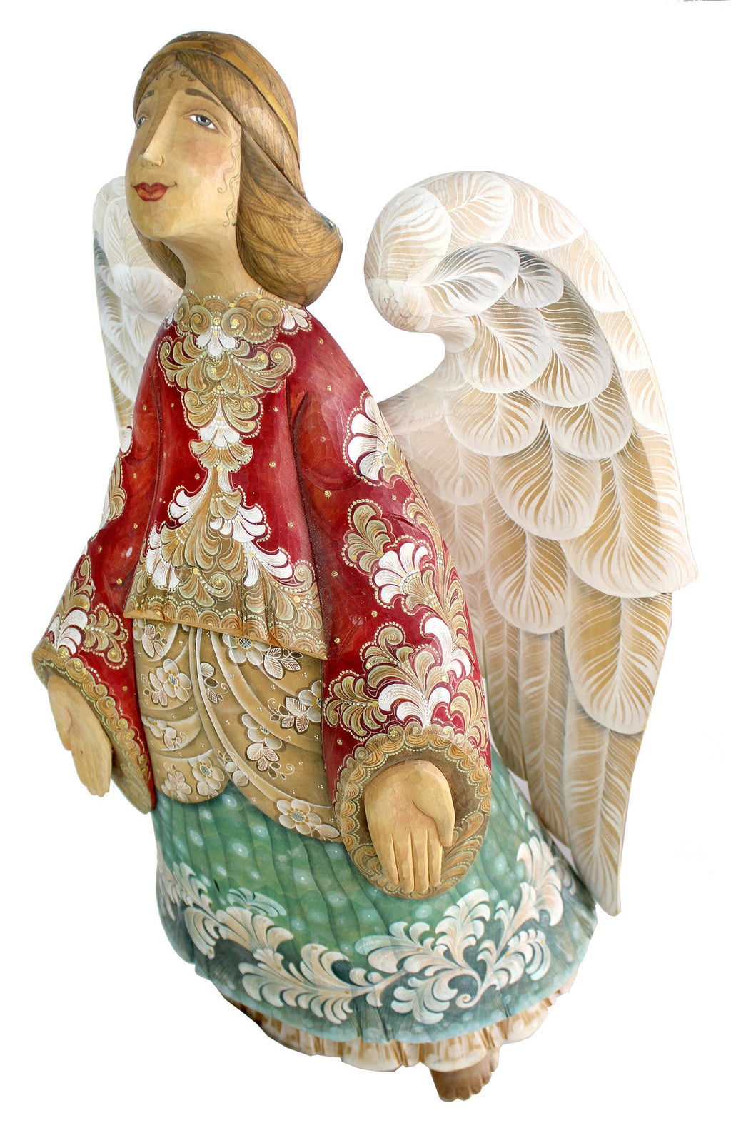One-of-a-Kind Angel Hand-Painted WOODCARVED Hand Painted Figurine 23