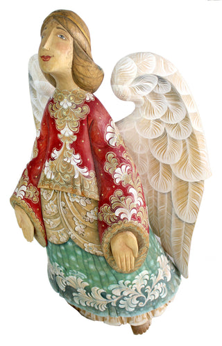 One-of-a-Kind Angel Hand-Painted WOODCARVED Hand Painted Figurine 23