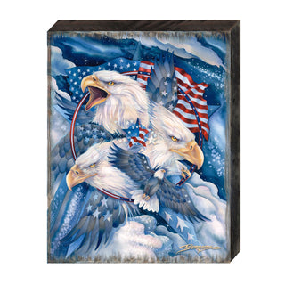 Allegiance American Patriotic Eagles Wooden Wall Art by J. Bergsma - American Patriotic Decor - 85922730B-JB