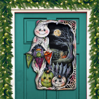 Night of the Pumpkins Holiday Door Decor by Jamie Mills-Price - Halloween Decor - 8611078H-MP