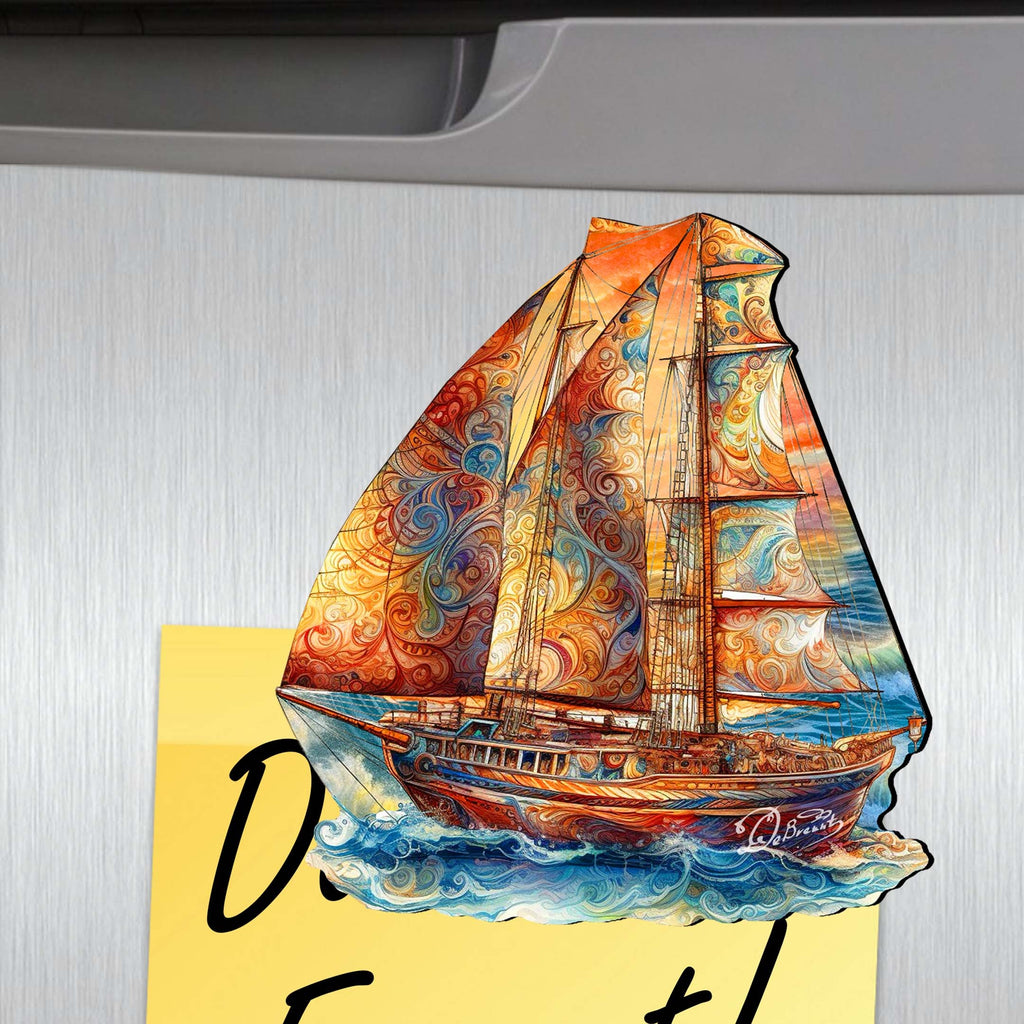 Ocean Crew Decorative Eco Wood Magnets Set of 6 by G. Debrekht - Coastal Decor - 8090065G-S6