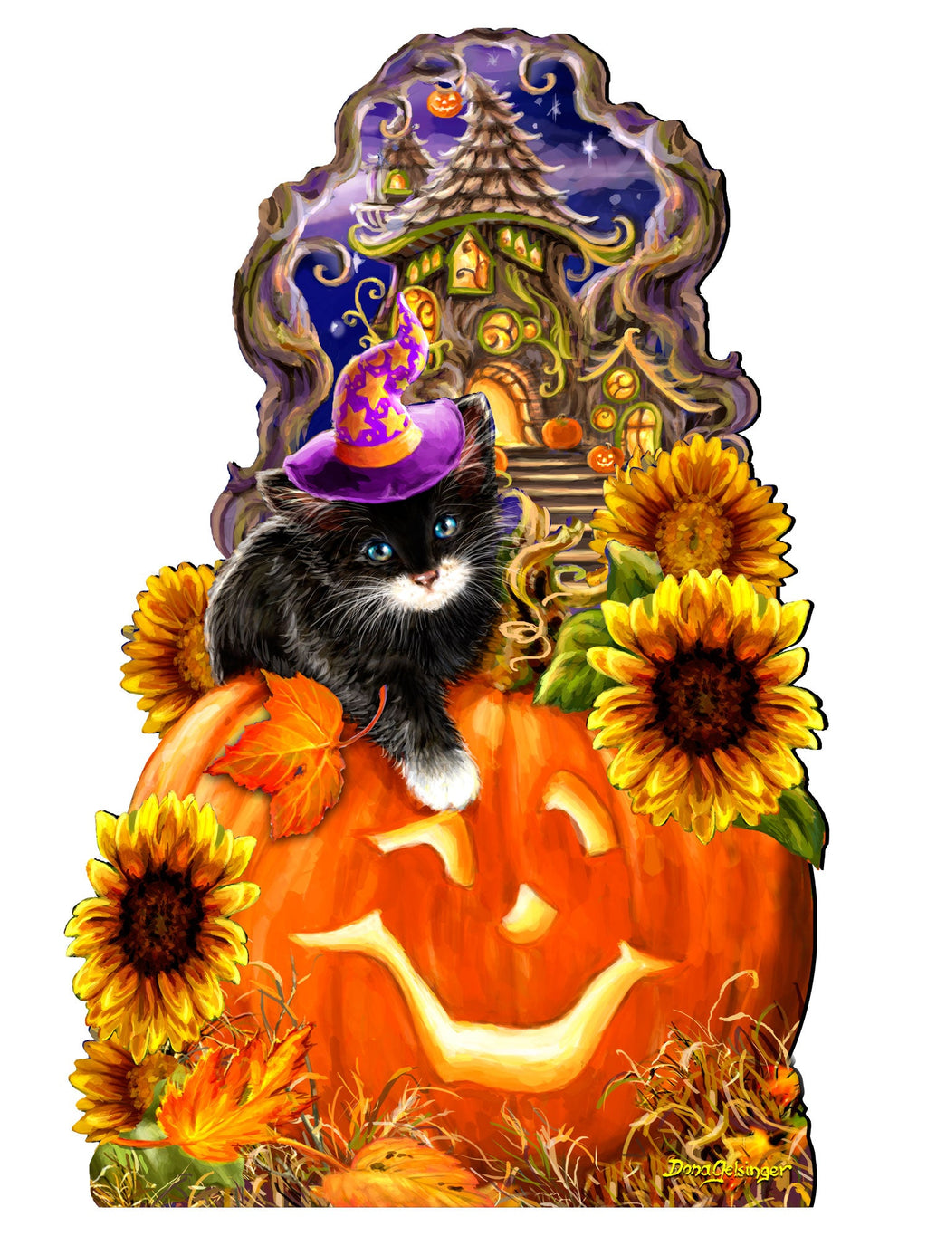 Halloween Kitten Door Decor by D. Gelsinger - Thanksgiving Halloween Decor - 8461066H-DG