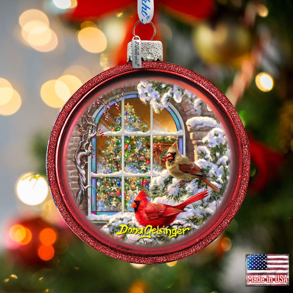 Winter Birds Glass Ornament Set of 3 by D. Gelsinger - Christmas Decor - 73746-S3-DG