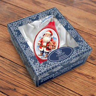 Magical Moments Santa Drop Glass Ornament by G. Debrekht - Christmas Santa Snowman Decor - 757-046