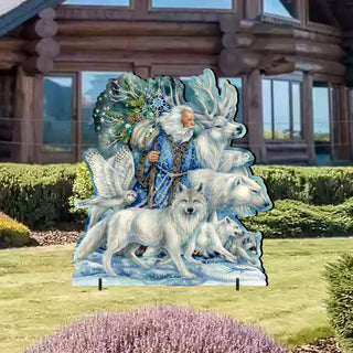 Cool Winds Father Winter Animals Wildlife Outdoor Decor by J. Bergsma - Wildlife Holiday Decor - 8591862F-JB