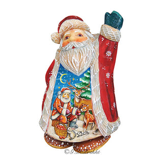 Deer Friend Santa Handcrafted Christmas Figurine - G. DeBrekht - Christmas Santa Snowman Decor - 5165124