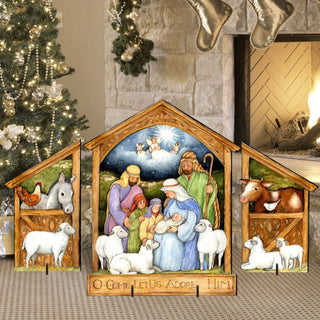 Holy Family Nativity Outdoor Decor Set of 3 by Susan Winget - Nativity Holiday Decor - 8471113F-S3-SW