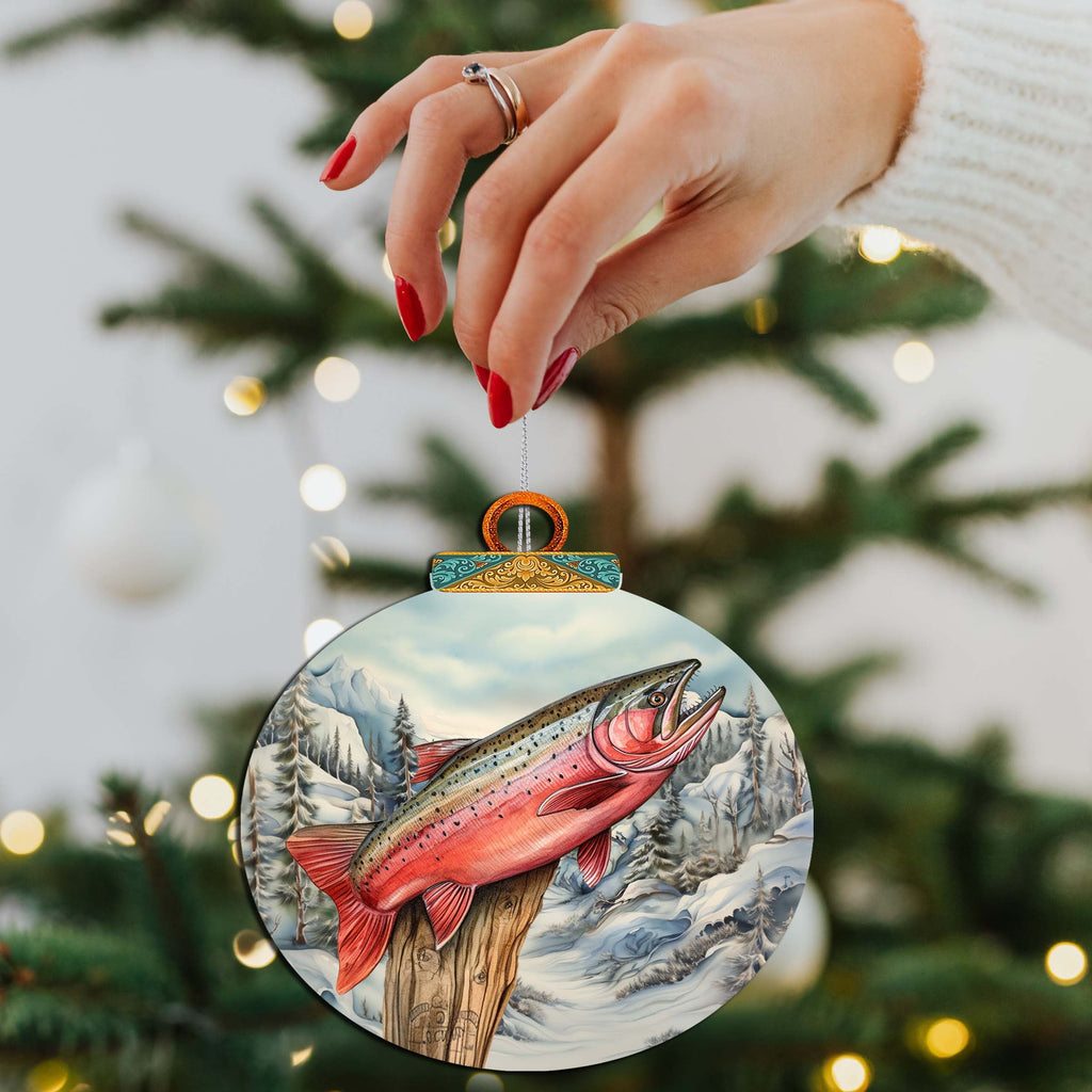 Alaskan Red Sockeye Wooden Ornaments by G.Debrekht - Wildlife Holiday Decor - 870047