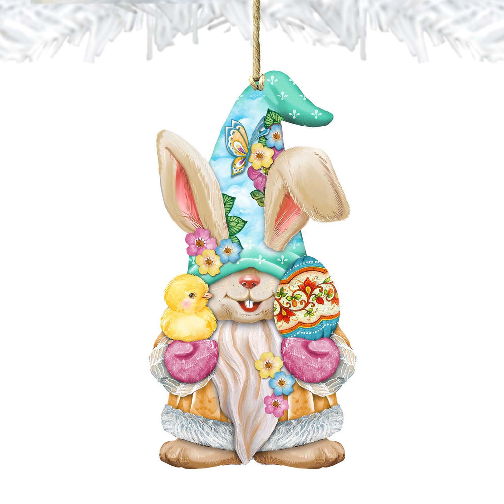 Easter Egg and Chick Gnome Wooden Ornaments by G.DeBrekht - Easter Spring Decor - 8611017-S2
