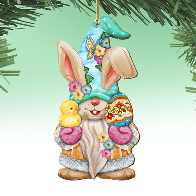 Easter Egg and Chick Gnome Wooden Ornaments by G.DeBrekht - Easter Spring Decor - 8611017-S2