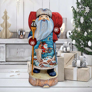 Santa Goose Ride Santa Hand-Painted WOODCARVED Masterpiece by G. DeBrekht - Christmas Decor - 241143-4 *** PRE-ORDER - Handmade Just for You! ***