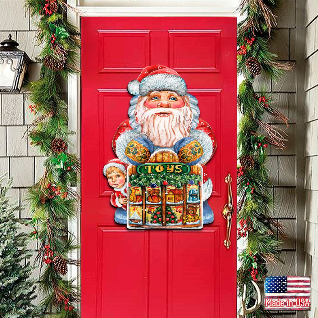Toy Shop Santa Christmas Door Decor by G. DeBrekht - Christmas Santa Snowman Decor - 8119172H