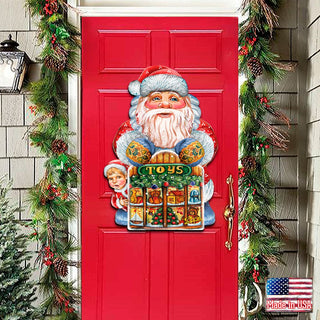 Toy Shop Santa Christmas Door Decor by G. DeBrekht - Christmas Santa Snowman Decor - 8119172H