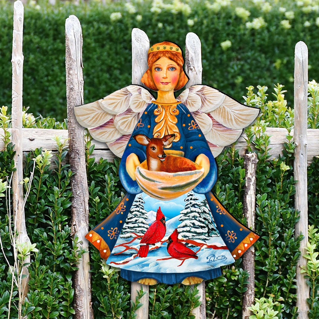 Guardian Angel Deer Nativity Door Decor by G. DeBrekht - Nativity Holiday Decor - 8152510H