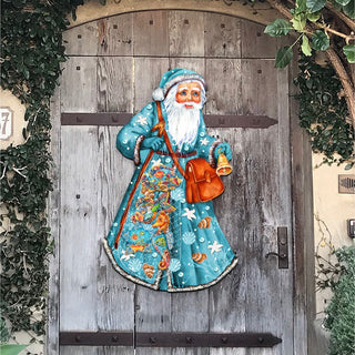 Fishermen Santa Coastal Door Decor by G. DeBrekht - Coastal Holiday Decor - 8124120-2H
