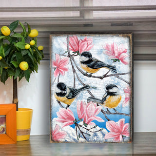 Goldfinches Wooden Wall Art by Nature Wonders - 95220-2B