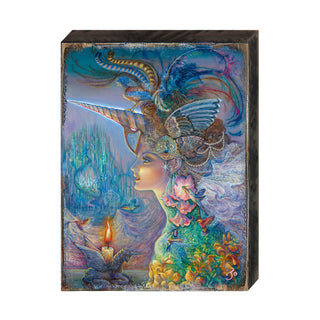 My Lady Unicorn Fantasy Wooden Wall Art by Josephine Wall - Fantasy Decor - 852132-JW