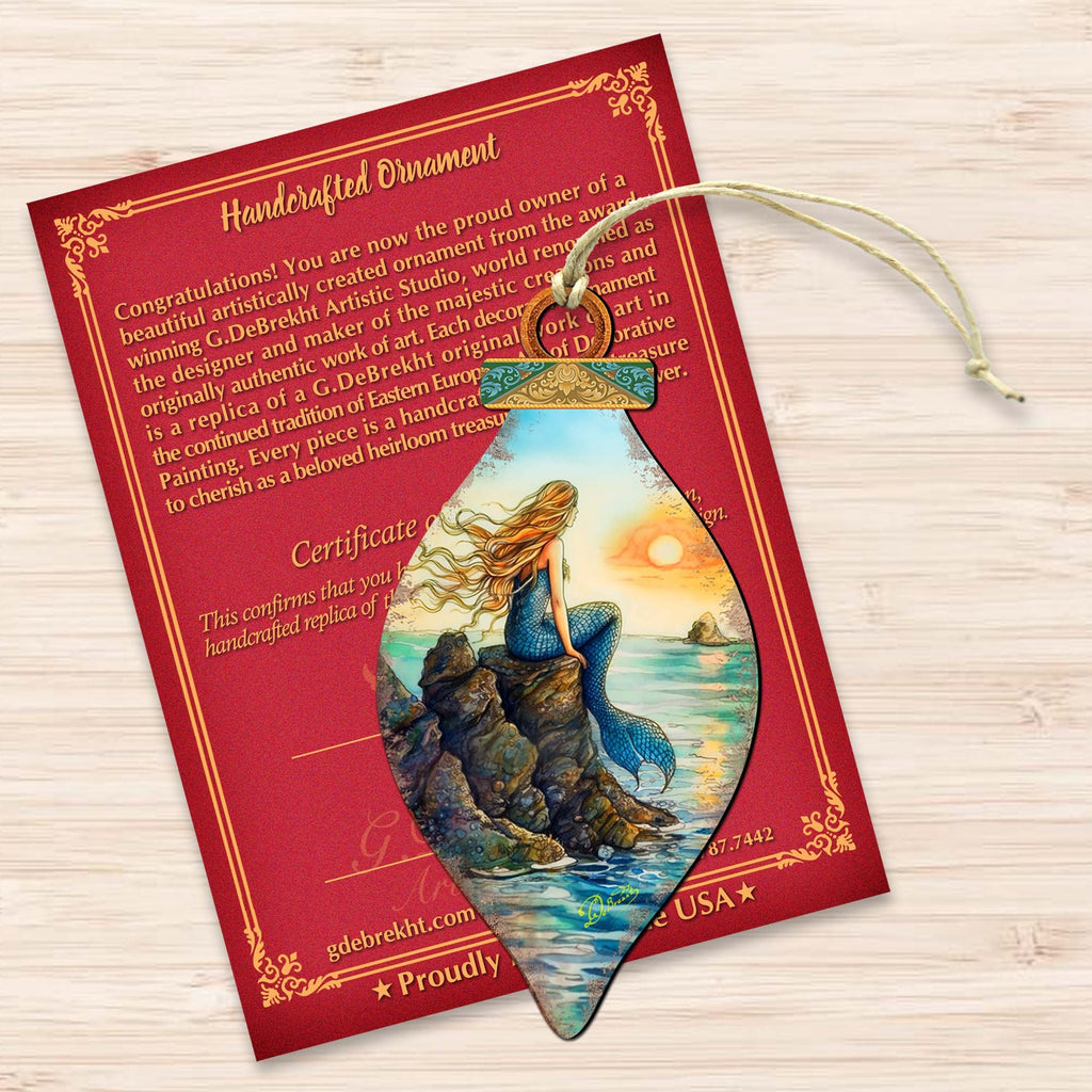 Mermaid Coastal Wooden Ornaments by G. DeBrekht Coastal Holiday Decor - 8688169