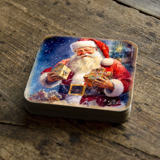Santa Claus Wooden Cork Coasters Gift Set of 4 by G. Debrekht - Santa Christmas Decor - 8199442C-S4