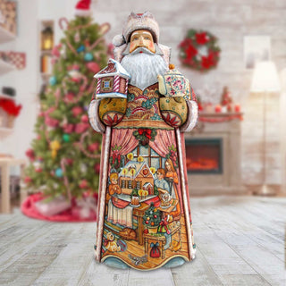 Sweet Celebration Santa Hand-Painted WOODCARVED Masterpiece by G. DeBrekht - Christmas Decor - 215840