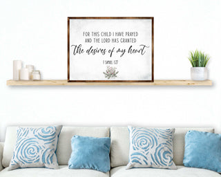 The Desires of My Heart - Wooden Nursery Room Decor - Samuel 1:27 - Contemporary decor - Religious wall art - 310339
