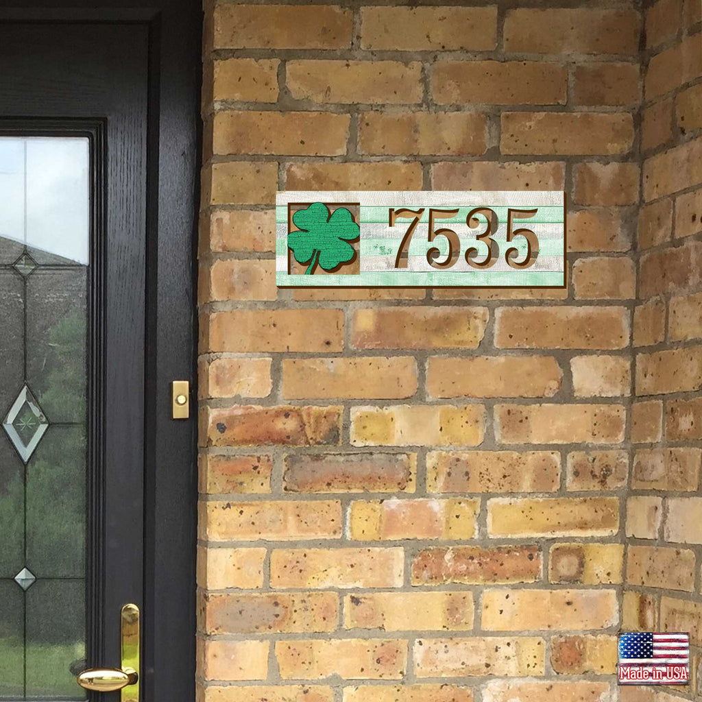 Address Sign - House Numbers - Celtic Door Numbers Plaque - Clover Wood House Number - Custom Home Address Sign - MA989819