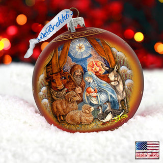 Classical Nativity Glass Ornament by G. DeBrekht - Nativity Holiday Decor - 73371